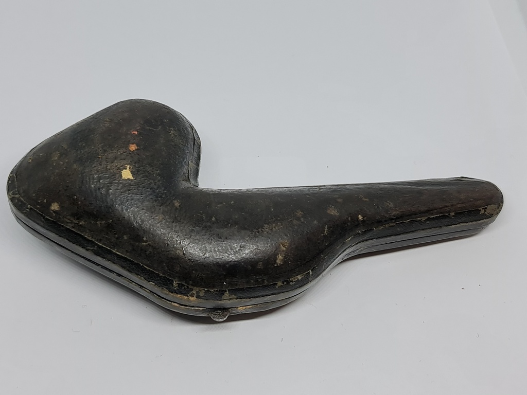 19th C. Large Meerschaum & Amber Cigarette Holder "Nude Holding Stack Of Straw"