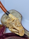Vintage 19th.C. Meerschaum & Amber Tobacco Pipe/Cigarette Holder "The King & Queen & a Conspiracy"