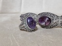 vintage Silver bracelet set with ring & brosch Amethysts