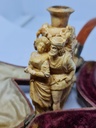 Vintage 19th.C. Meerschaum & Amber Tobacco Pipe/Cigarette Holder "The King & Queen & a Conspiracy"