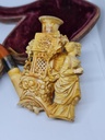 Vintage 19th.C. Meerschaum & Amber Tobacco Pipe/Cigarette Holder "The King & Queen & a Conspiracy"