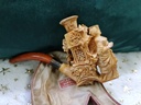 Vintage 19th.C. Meerschaum & Amber Tobacco Pipe/Cigarette Holder "The King & Queen & a Conspiracy"