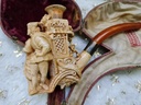 Vintage 19th.C. Meerschaum & Amber Tobacco Pipe/Cigarette Holder "The King & Queen & a Conspiracy"