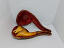 Vintage 19th.C. Large Meerschaum & Amber Tobacco Pipe/Cigarette Holder "Horse"