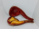 Vintage 19th.C. Large Meerschaum & Amber Tobacco Pipe/Cigarette Holder "Horse"