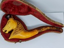 Vintage 19th.C. Large Meerschaum & Amber Tobacco Pipe/Cigarette Holder "Horse"