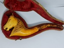 Vintage 19th.C. Large Meerschaum & Amber Tobacco Pipe/Cigarette Holder "Horse"