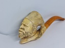 Large Antique 19thC Meerschaum Butterscotch Amber Pipe Cigarette Holder "Africian"