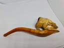 Large Antique 19thC Meerschaum Butterscotch Amber Pipe Cigarette Holder "Africian"