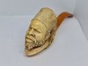 Large Antique 19thC Meerschaum Butterscotch Amber Pipe Cigarette Holder "Africian"
