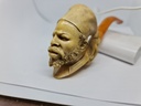 Large Antique 19thC Meerschaum Butterscotch Amber Pipe Cigarette Holder "Africian"