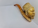 Large Antique 19thC Meerschaum Butterscotch Amber Pipe Cigarette Holder "Africian"