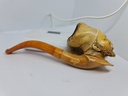 Large Antique 19thC Meerschaum Butterscotch Amber Pipe Cigarette Holder "Africian"