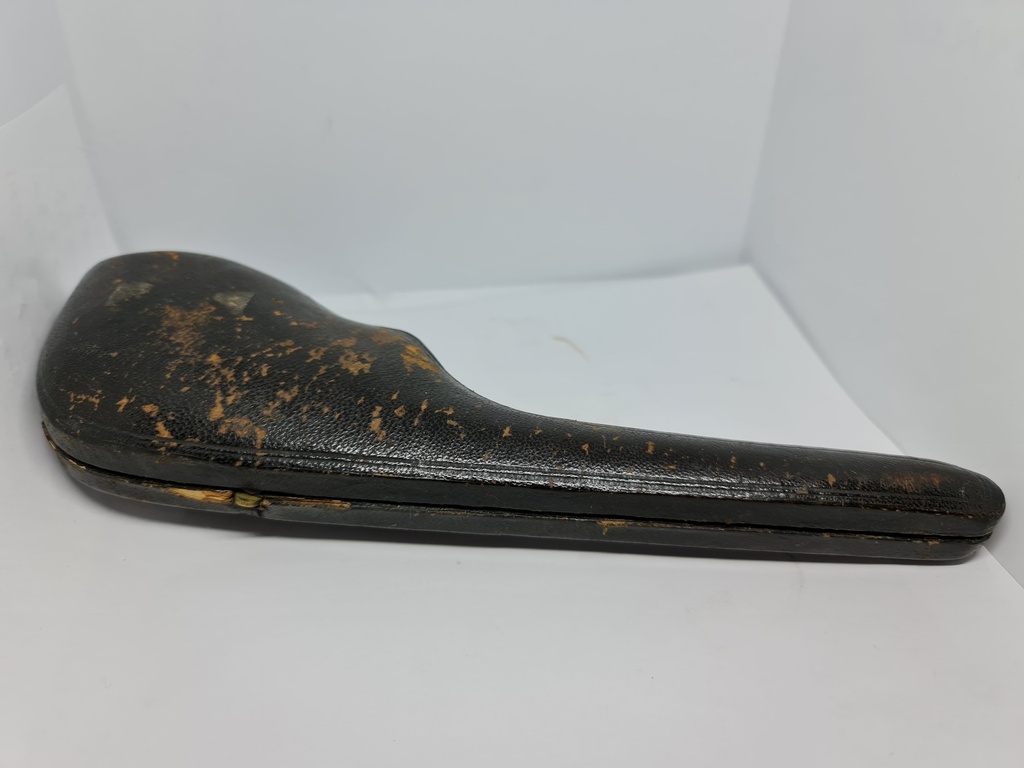 Antique Huge Ottoman Meerschaum & Cherry Amber Faturan & Baltic Amber Pipe "Woman With Hookah" with Diamond Stone