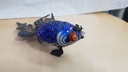 XLarge VINTAGE CHINESE ASIAN ARTICULATED SILVER BLUE CLOISONNE ENAMEL KOI FISH