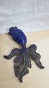 XLarge VINTAGE CHINESE ASIAN ARTICULATED SILVER BLUE CLOISONNE ENAMEL KOI FISH