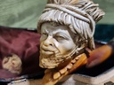19th C. Meerschaum & Amber Tobacco Pipe/Cigarette Holder "Seminole Man"