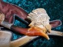 19th C. Meerschaum & Amber Tobacco Pipe/Cigarette Holder "Seminole Man"