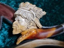 19th C. Meerschaum & Amber Tobacco Pipe/Cigarette Holder "Seminole Man"