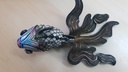 XLarge VINTAGE CHINESE ASIAN ARTICULATED SILVER BLUE CLOISONNE ENAMEL KOI FISH