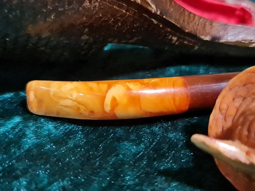 Victorian Meerschaum & Amber Tobacco Pipe/Cigarette Holder Stem Lady Viktoria