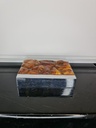 Antique KÃ¶nigsberg SBM Butterscotch Amber & Steel Cigarette / Tobacco Box