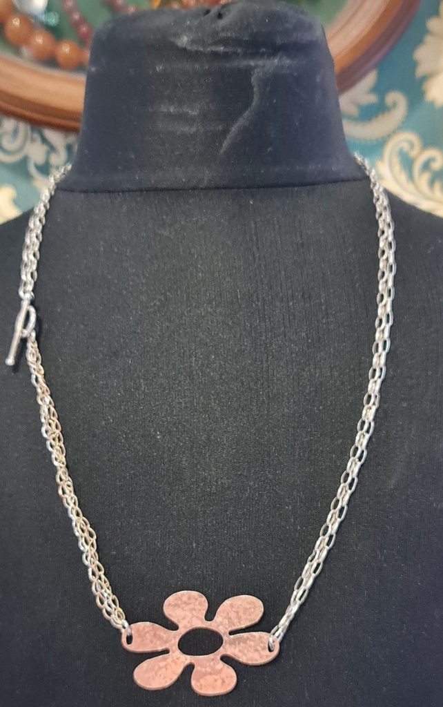 Silver Necklace 925 Flower 