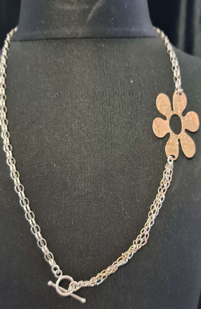 Silver Necklace 925 Flower 