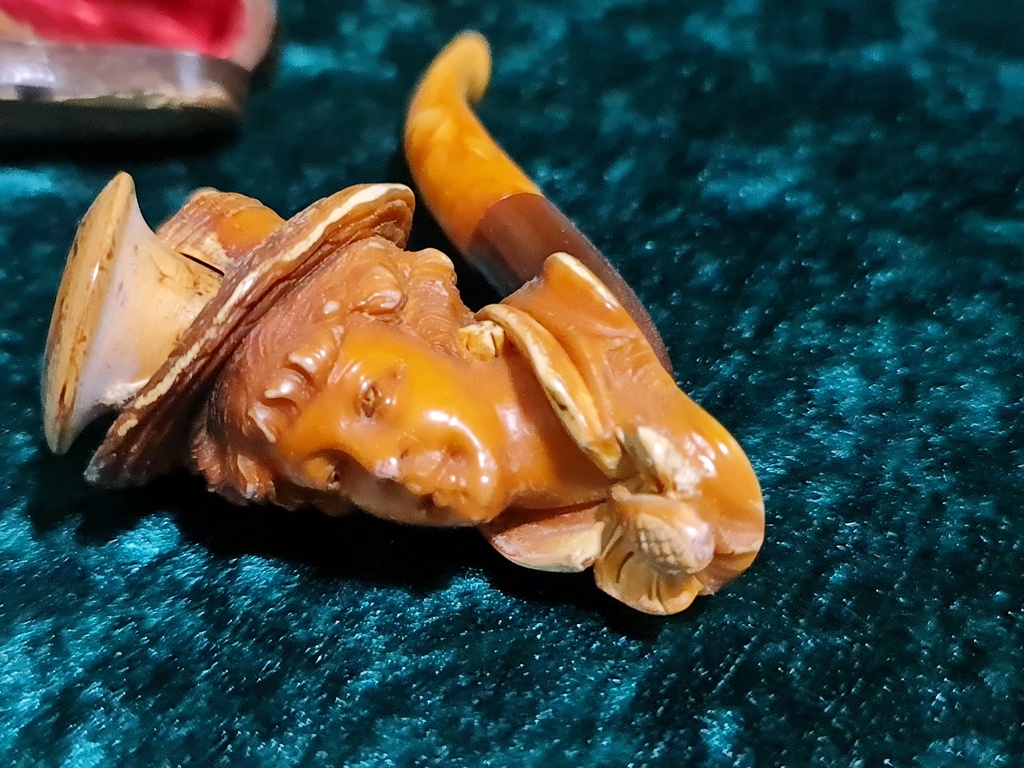 Victorian Meerschaum & Amber Tobacco Pipe/Cigarette Holder Stem Lady Viktoria