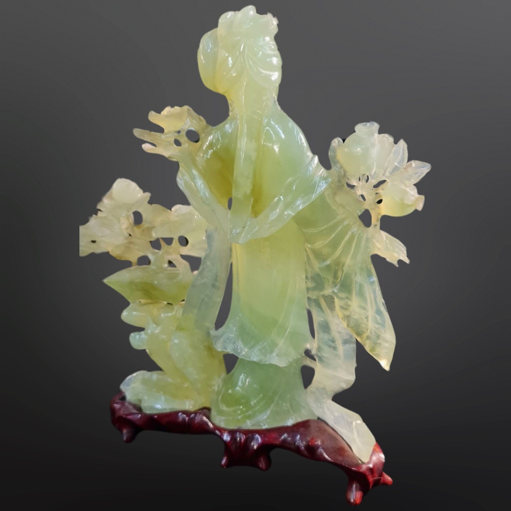 Antique Large Chinese Carved Jade Figure