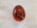 russian pressed amber egg on stand 73 .3 g