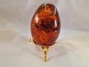 russian pressed amber egg on stand 102.9 g