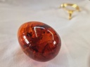 russian pressed amber egg on stand 102.9 g