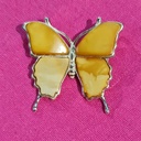 Genuine Baltic Amber butterfly pendant 925 sterling silver 