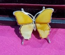Genuine Baltic Amber butterfly pendant 925 sterling silver 