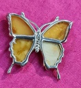 Genuine Baltic Amber butterfly pendant 925 sterling silver 