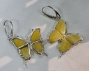 Authentic Baltic amber pair of earrings butterfly with 925 sterling silver