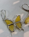 Authentic Baltic amber pair of earrings butterfly with 925 sterling silver