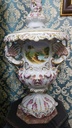 XLarge Herend Hungary Porcelain Lidded Vase With Elegance Swan Handles "Fleurs des Indes"