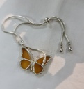 Genuine Baltic Amber butterfly bracelet 925 sterling silver special design
