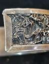 Traditionally handmade and beautifully hammered silver 925 clamp set bracelet with earrings and pendant 