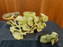 Antique Green Jade Urn/Vase Flower Carved