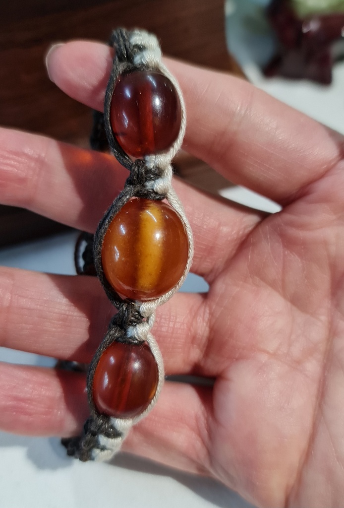 Hand Beaded Natural Baltic amber with cloisonne beads Shamballa Bracelet .