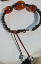 Hand Beaded Natural Baltic amber with cloisonne beads Shamballa Bracelet .