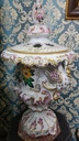 XLarge Herend Hungary Porcelain Lidded Vase With Elegance Swan Handles "Fleurs des Indes"
