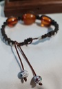 Hand Beaded Natural Baltic amber with cloisonne beads Shamballa Bracelet .