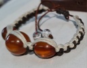 Hand Beaded Natural Baltic amber with cloisonne beads Shamballa Bracelet .
