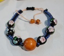 Natural Baltic amber with Chinese cloisonne beads Shamballa Bracelet .