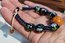 Natural Baltic amber with Chinese cloisonne beads Shamballa Bracelet .
