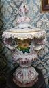 XLarge Herend Hungary Porcelain Lidded Vase With Elegance Swan Handles "Fleurs des Indes"